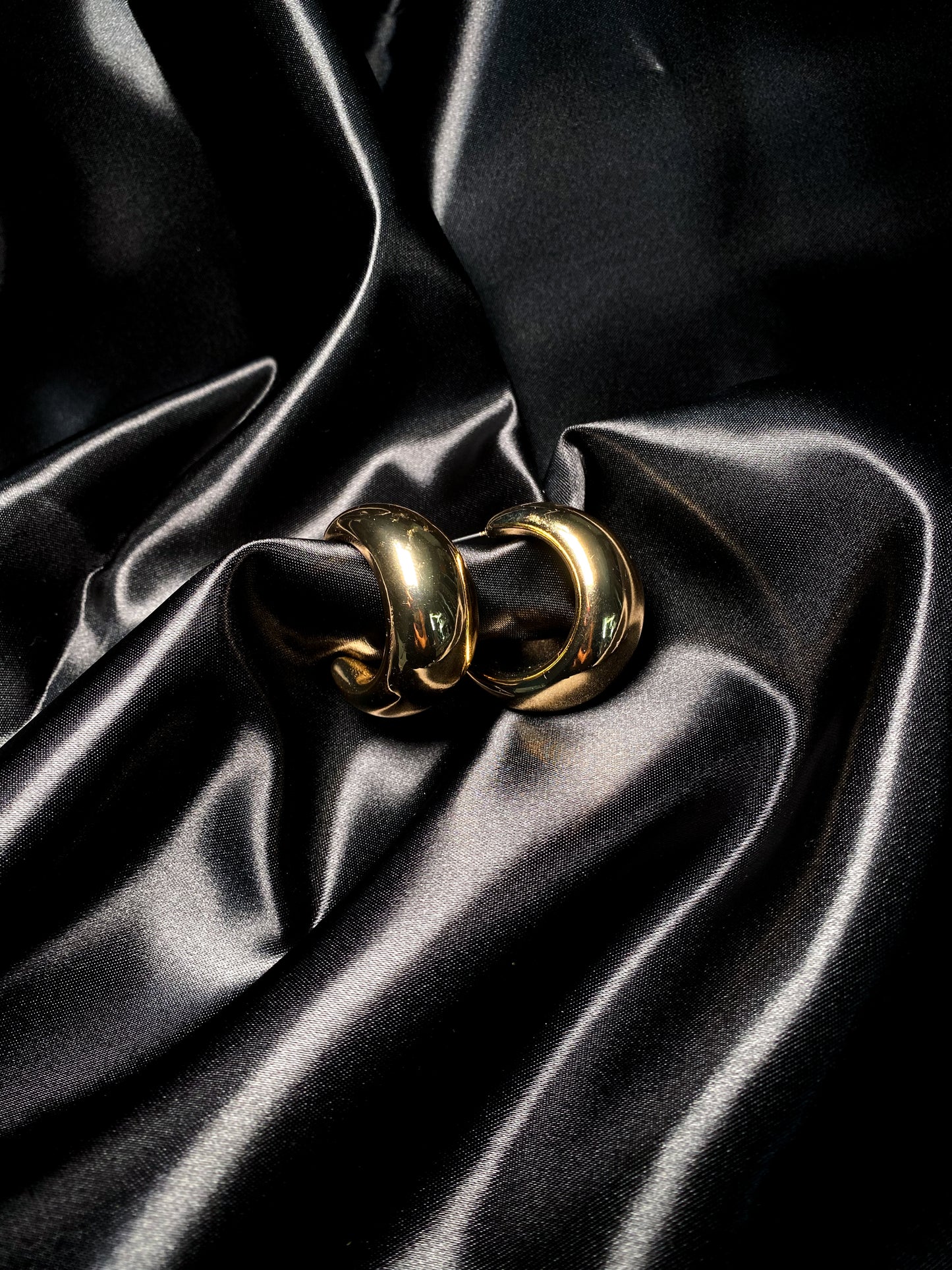 Golden Large Chunky Hoop Earrings- Gold